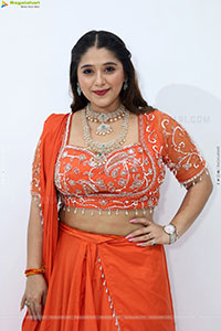 Chandni Bhagwanani in Orange Lehenga Choli, HD Gallery