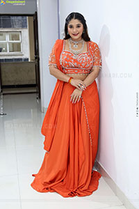 Chandni Bhagwanani in Orange Lehenga Choli, HD Gallery
