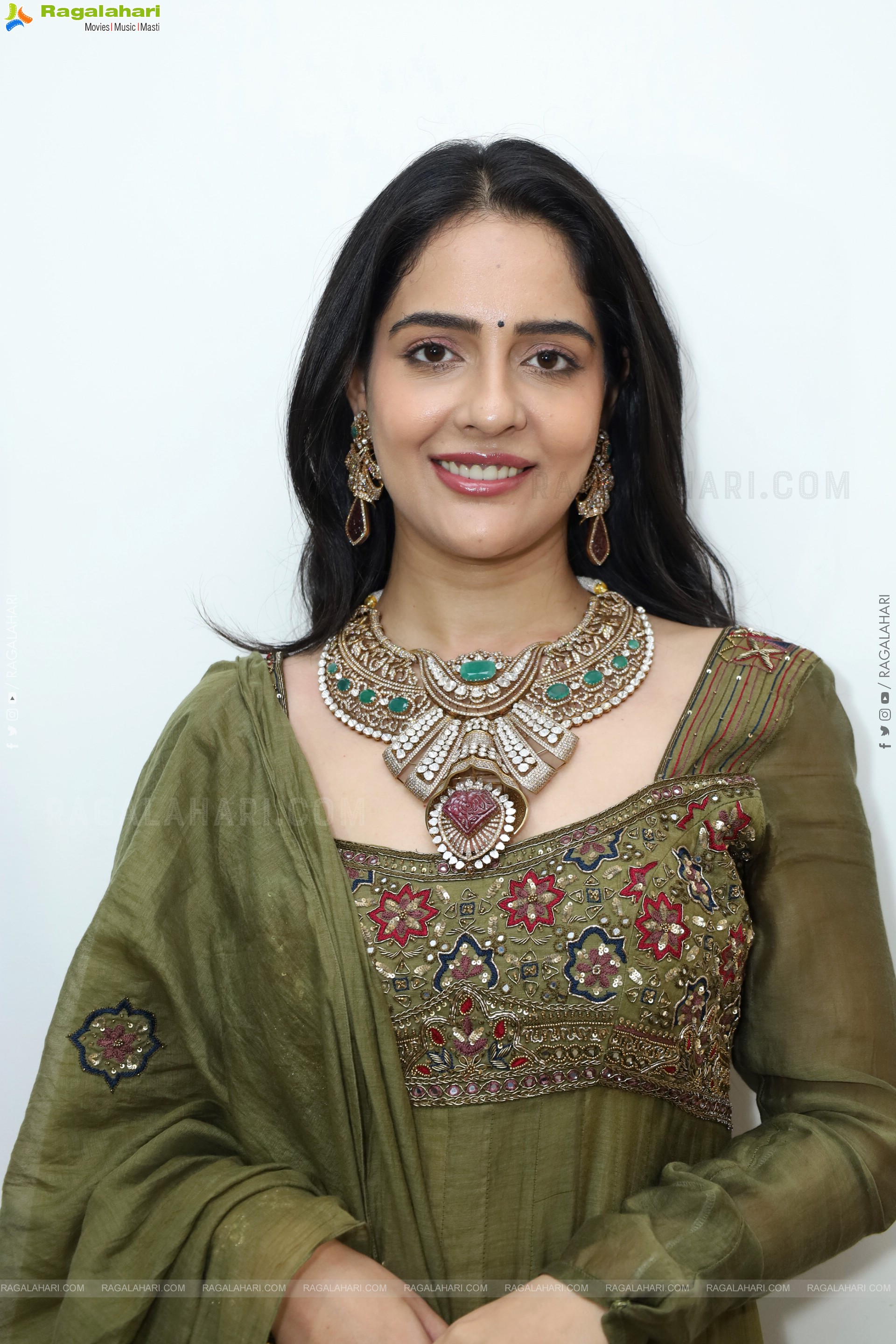 Malvi Malhotra stills in Green Designer Dress, HD Gallery