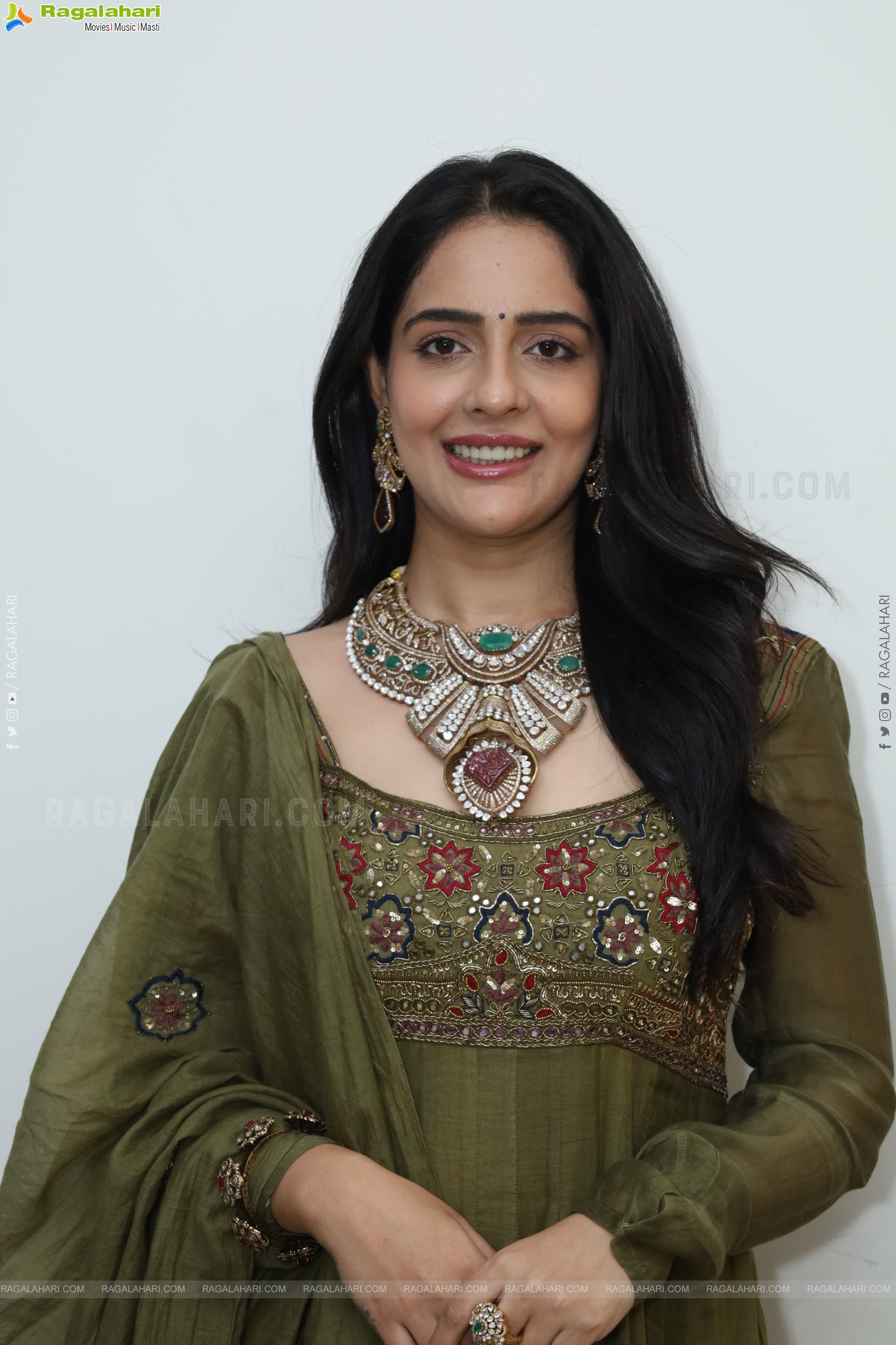 Malvi Malhotra stills in Green Designer Dress, HD Gallery