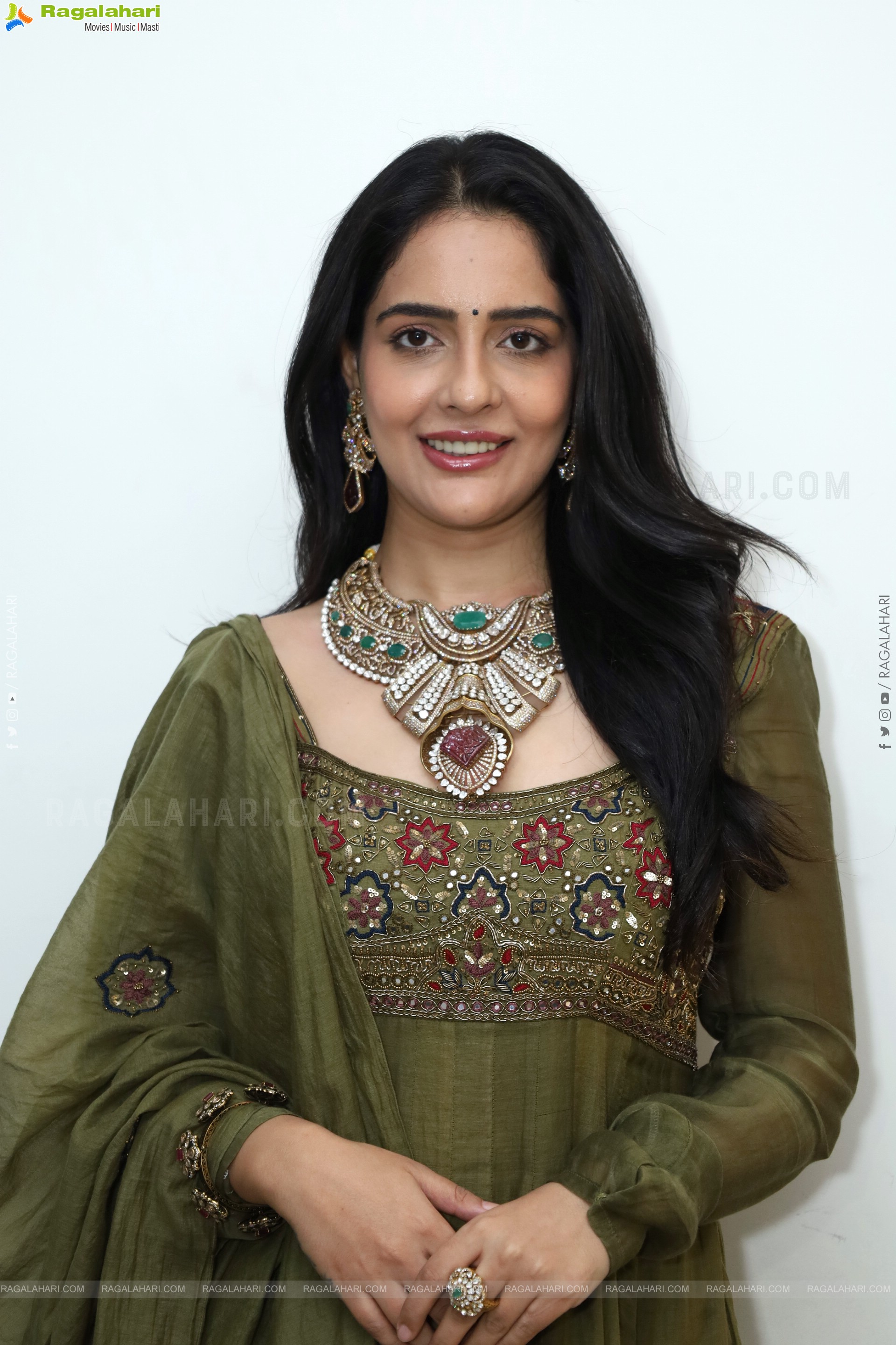 Malvi Malhotra stills in Green Designer Dress, HD Gallery