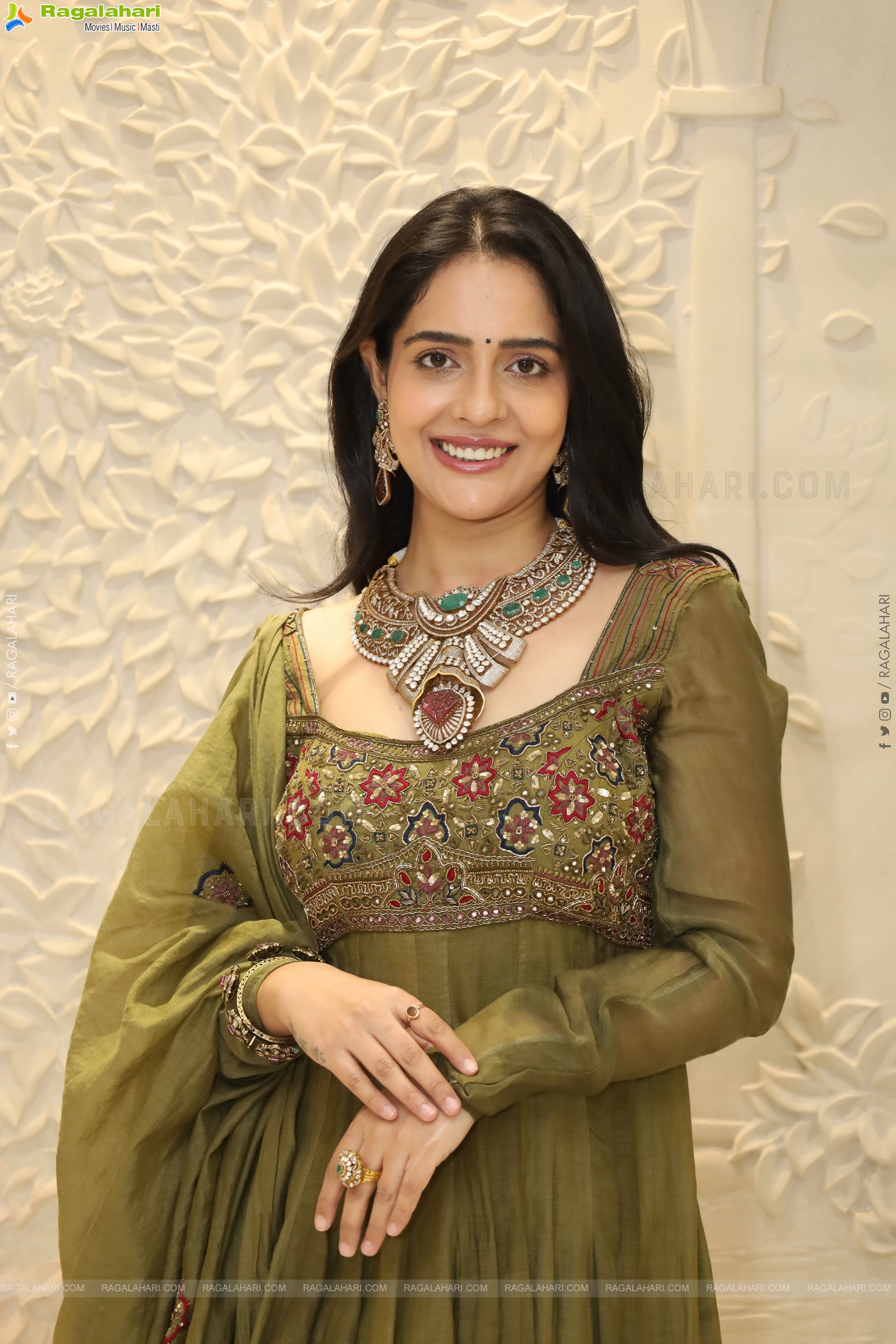 Malvi Malhotra stills in Green Designer Dress, HD Gallery