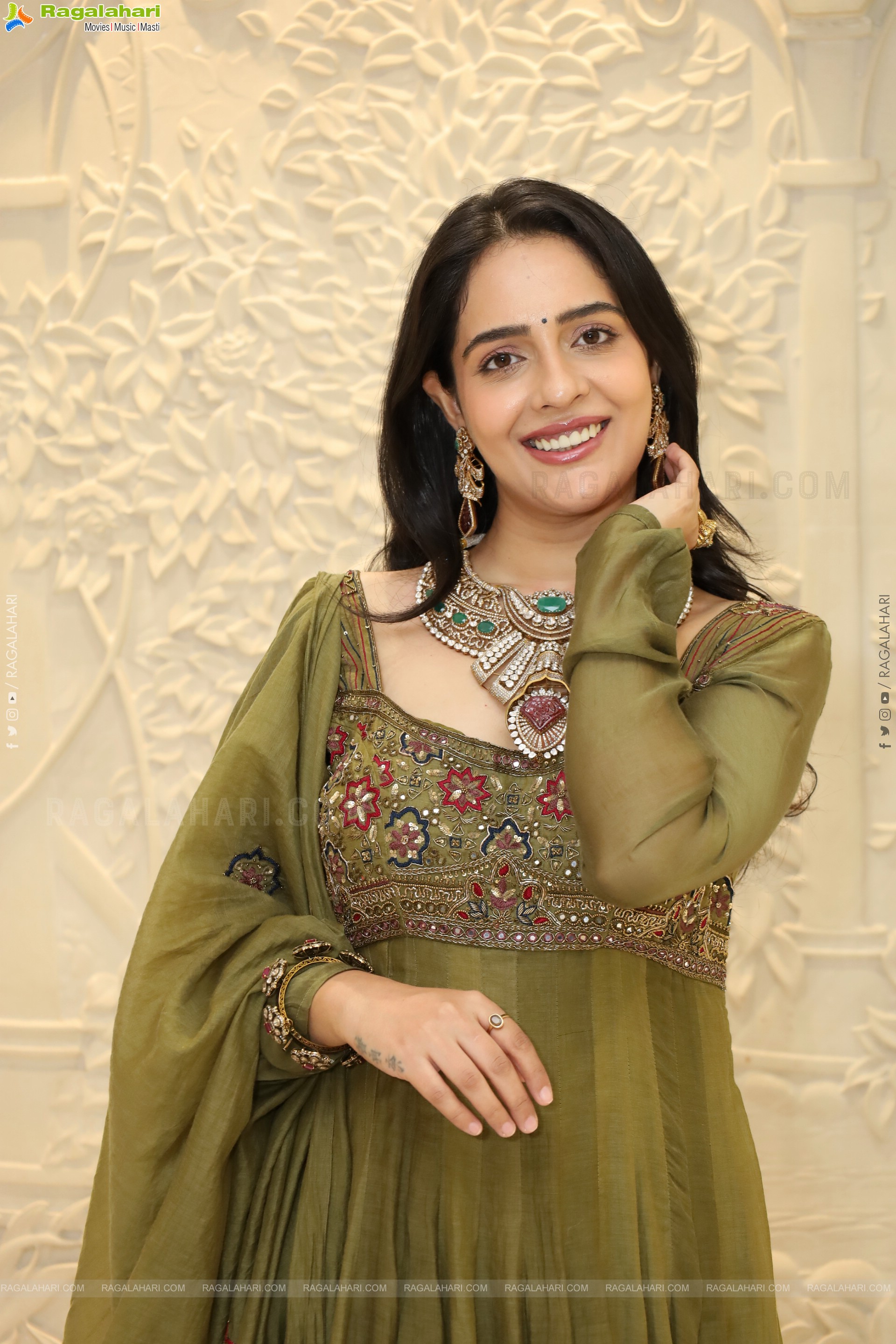 Malvi Malhotra stills in Green Designer Dress, HD Gallery
