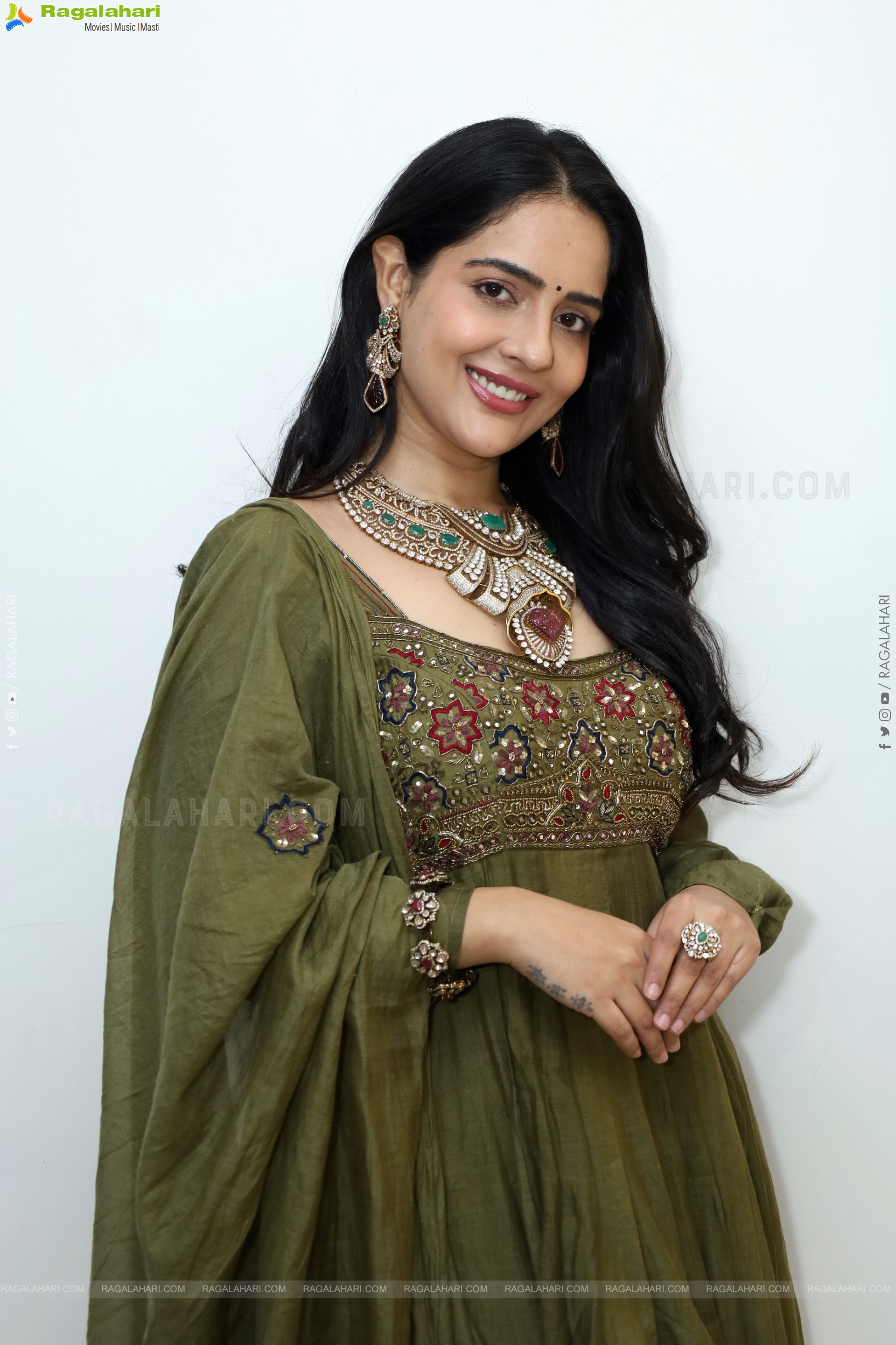 Malvi Malhotra stills in Green Designer Dress, HD Gallery