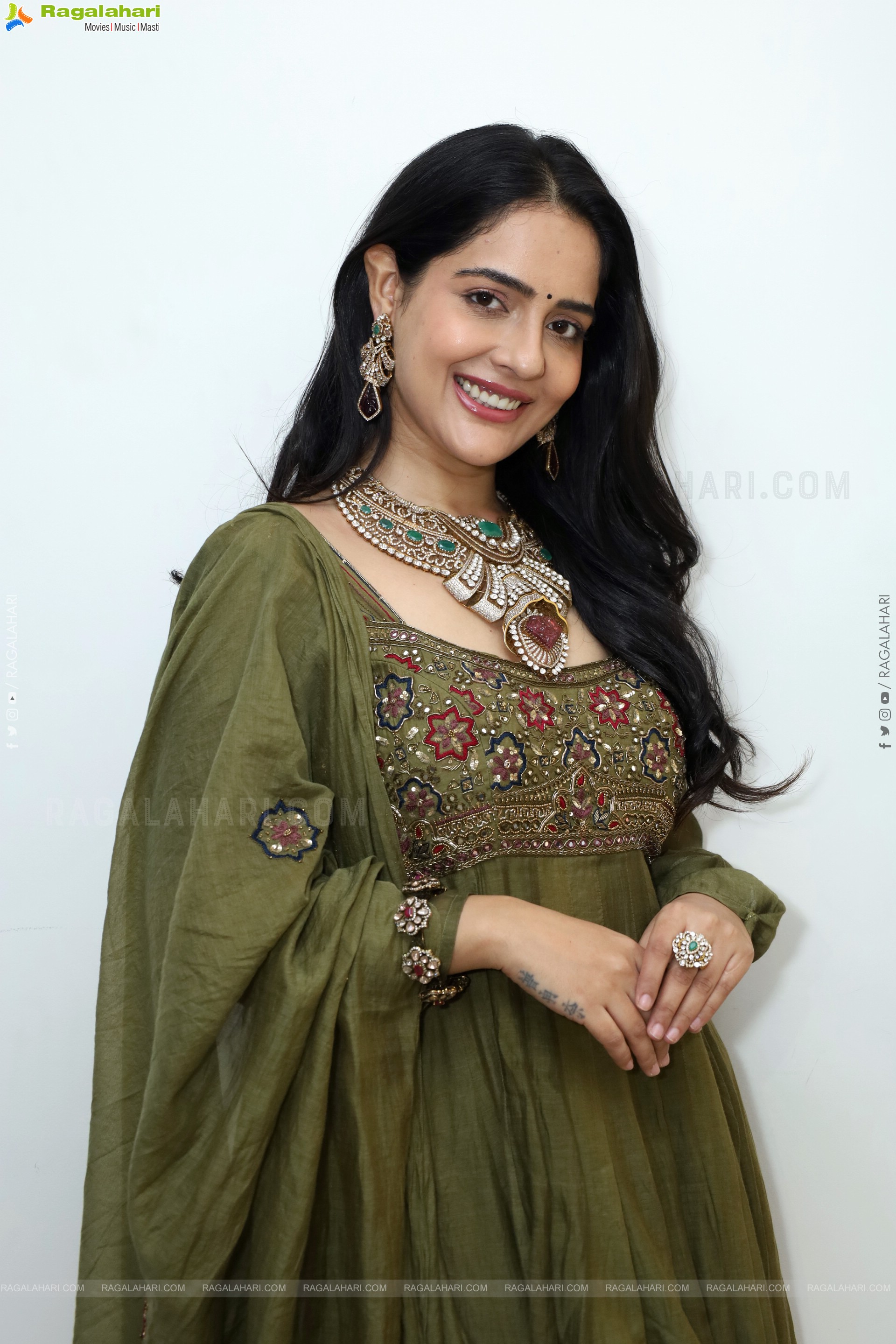 Malvi Malhotra stills in Green Designer Dress, HD Gallery