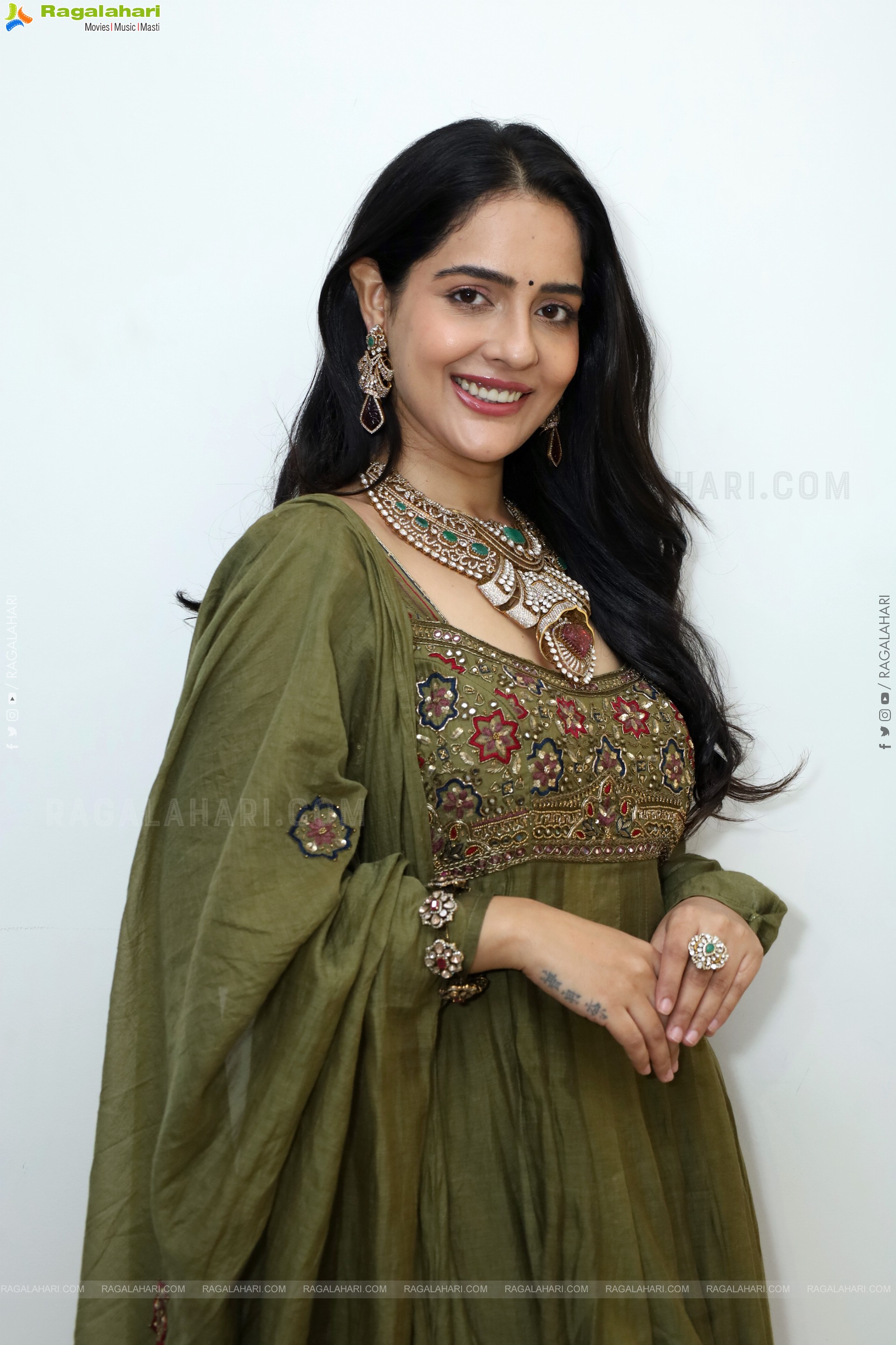 Malvi Malhotra stills in Green Designer Dress, HD Gallery