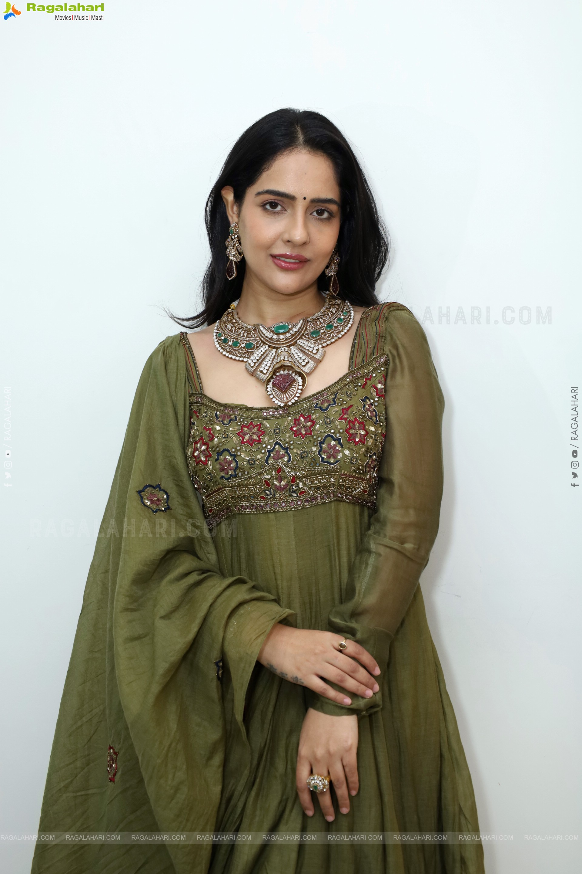 Malvi Malhotra stills in Green Designer Dress, HD Gallery