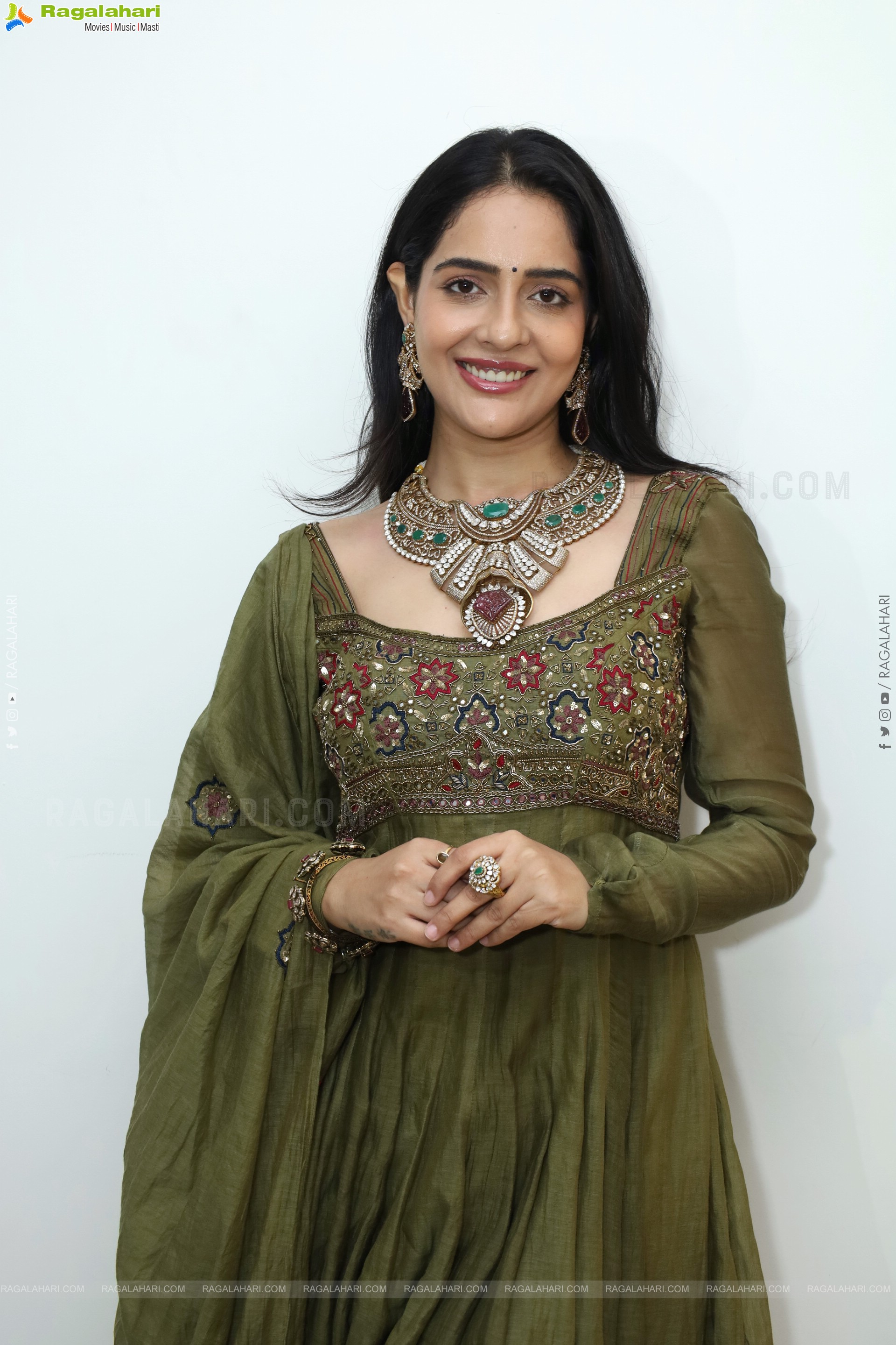 Malvi Malhotra stills in Green Designer Dress, HD Gallery