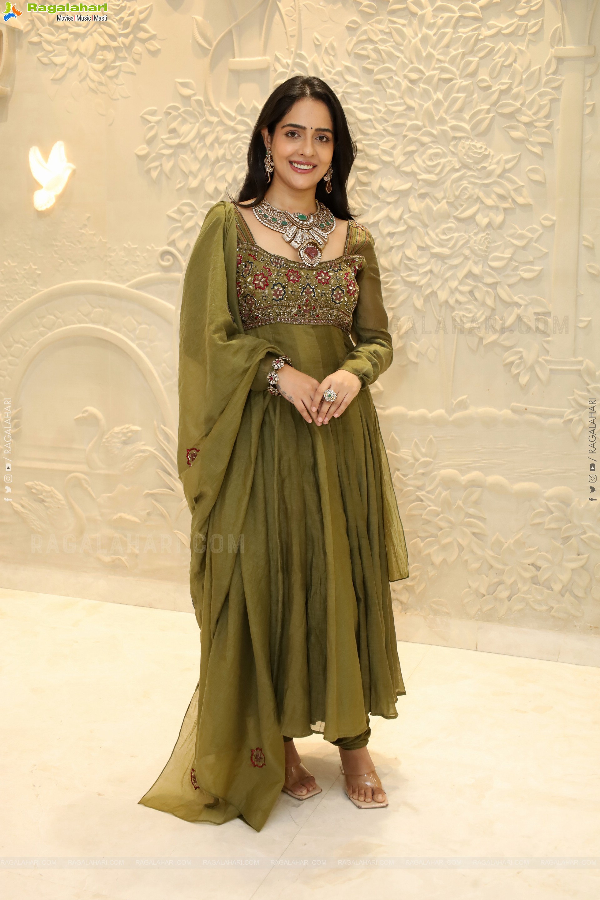 Malvi Malhotra stills in Green Designer Dress, HD Gallery