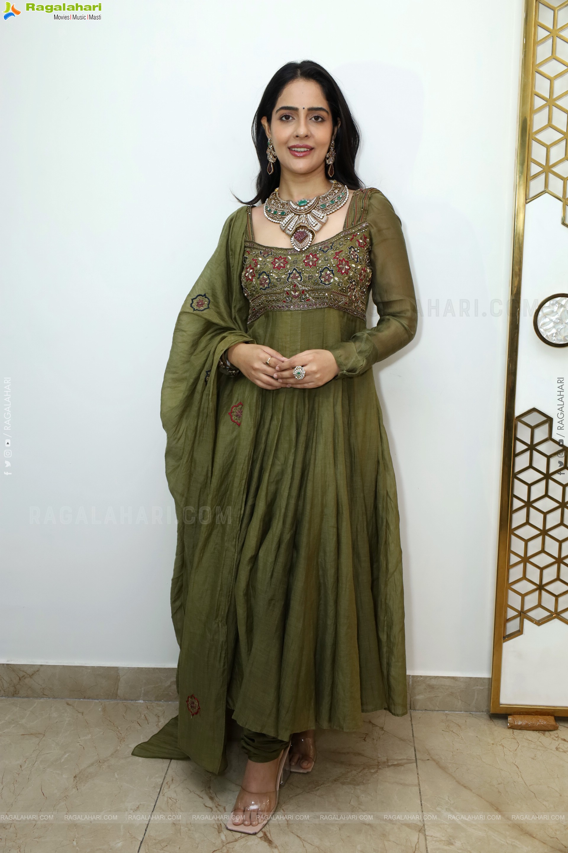 Malvi Malhotra stills in Green Designer Dress, HD Gallery