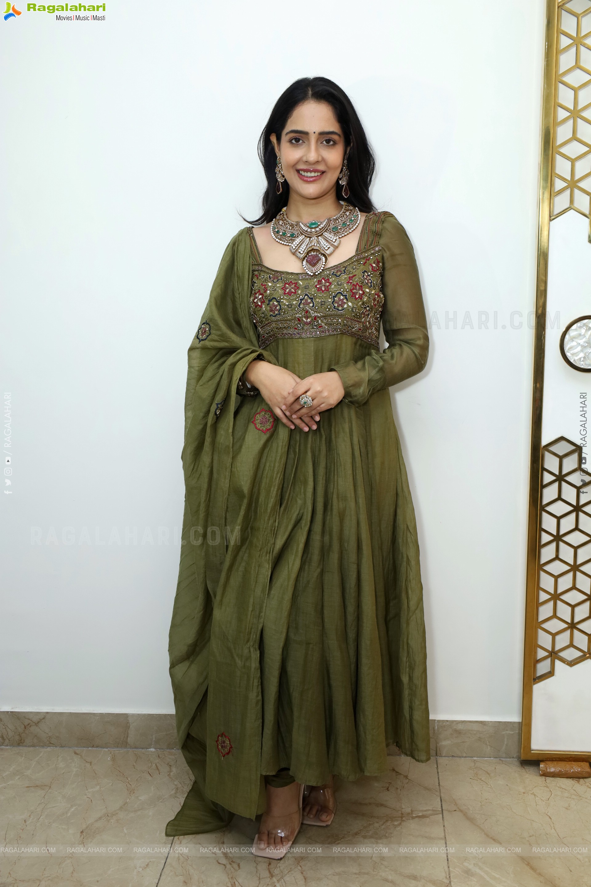 Malvi Malhotra stills in Green Designer Dress, HD Gallery