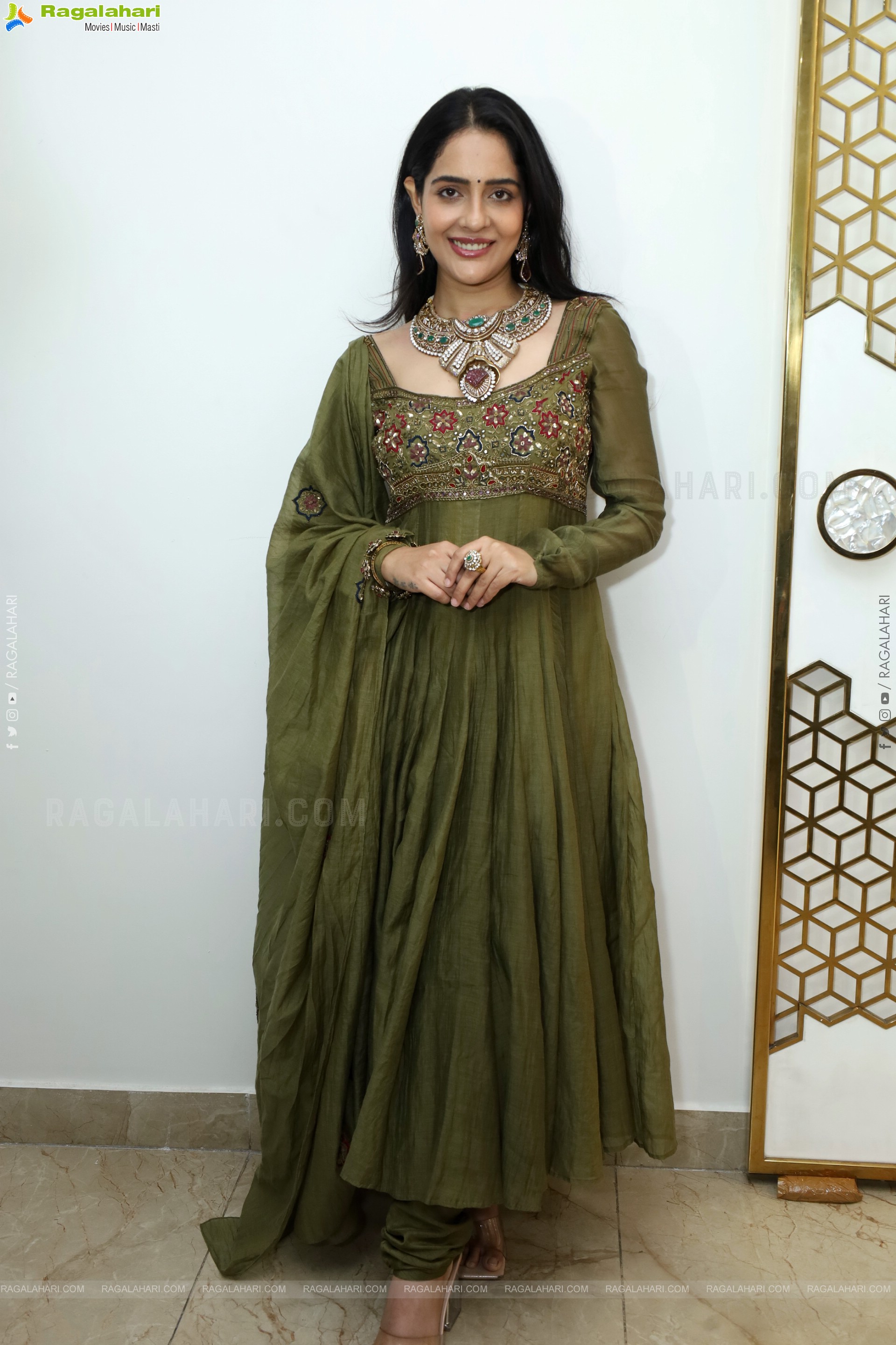 Malvi Malhotra stills in Green Designer Dress, HD Gallery