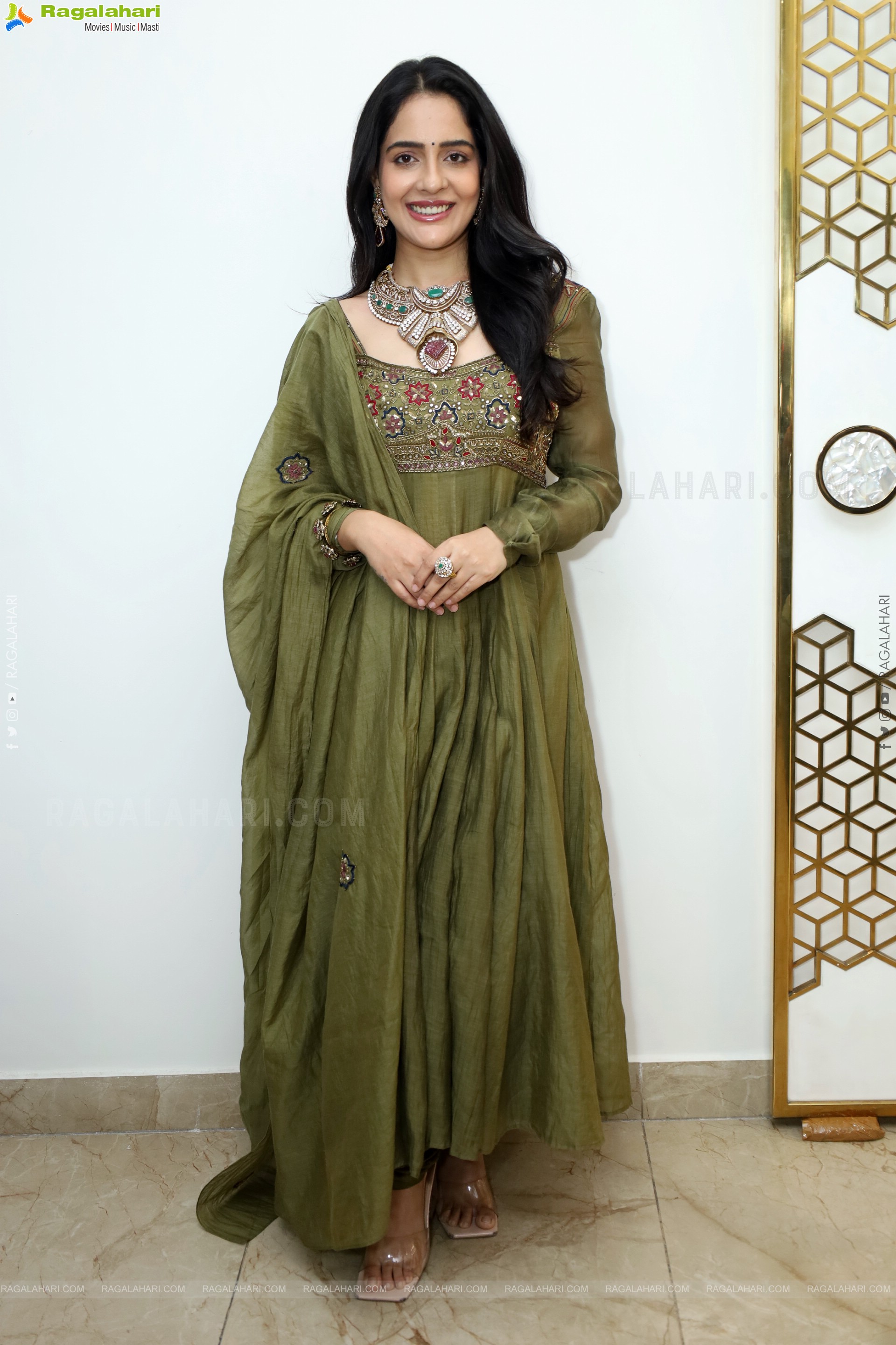 Malvi Malhotra stills in Green Designer Dress, HD Gallery