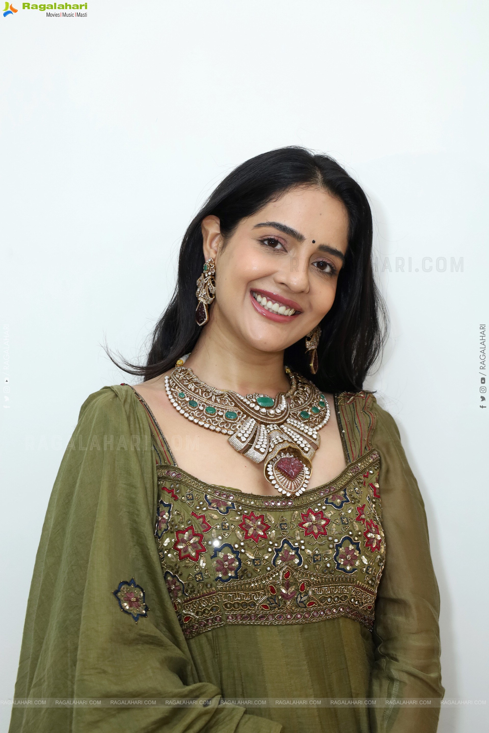 Malvi Malhotra stills in Green Designer Dress, HD Gallery
