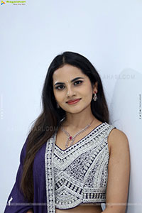 Priyanka Chowdary stills in Designer Lehenga Choli