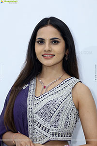 Priyanka Chowdary stills in Designer Lehenga Choli