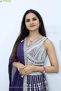 Priyanka Chowdary stills in Designer Lehenga Choli