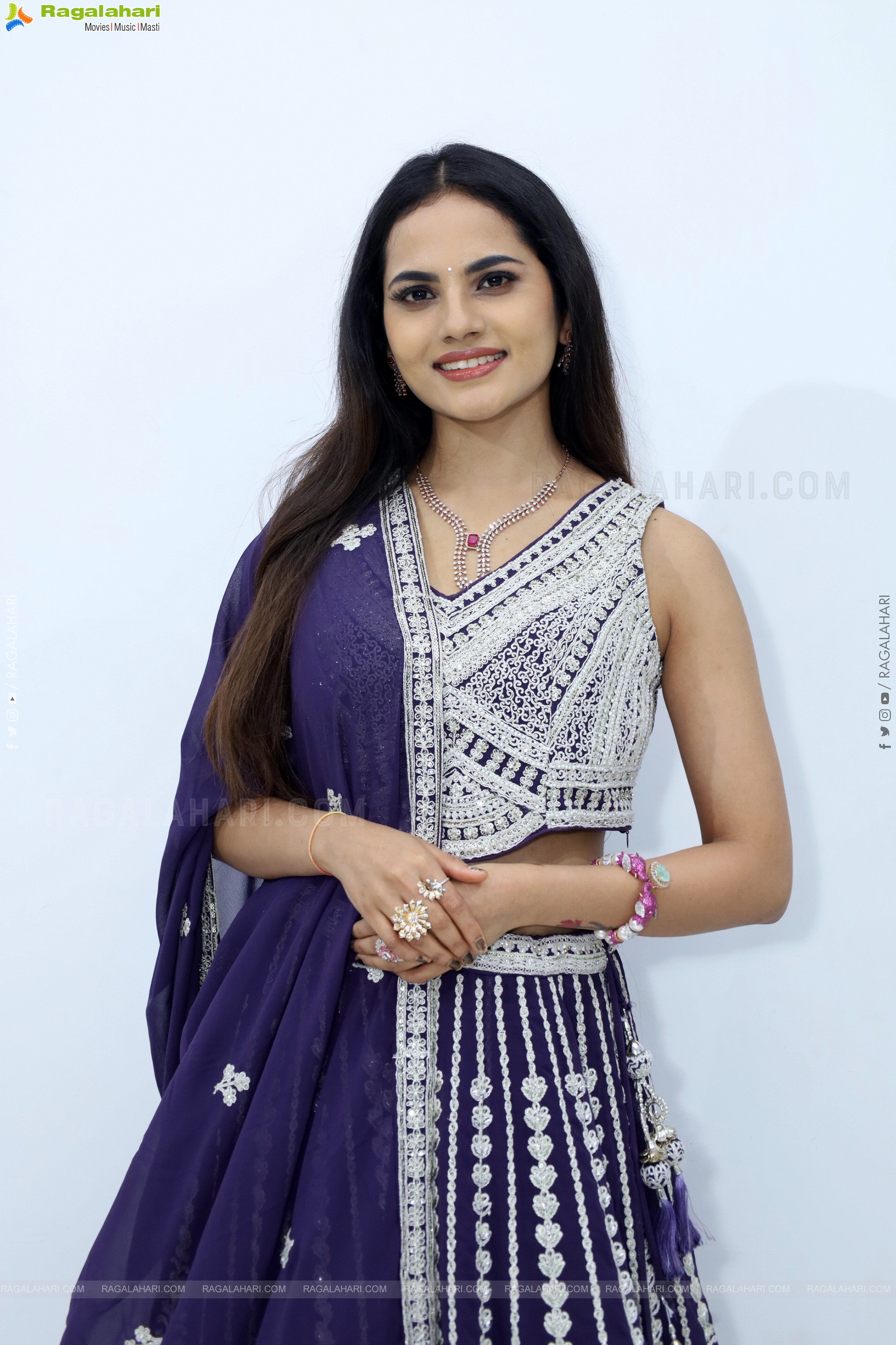 Priyanka Chowdary stills in Designer Lehenga Choli, HD Gallery