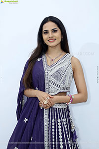 Priyanka Chowdary stills in Designer Lehenga Choli