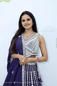 Priyanka Chowdary stills in Designer Lehenga Choli