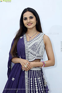 Priyanka Chowdary stills in Designer Lehenga Choli
