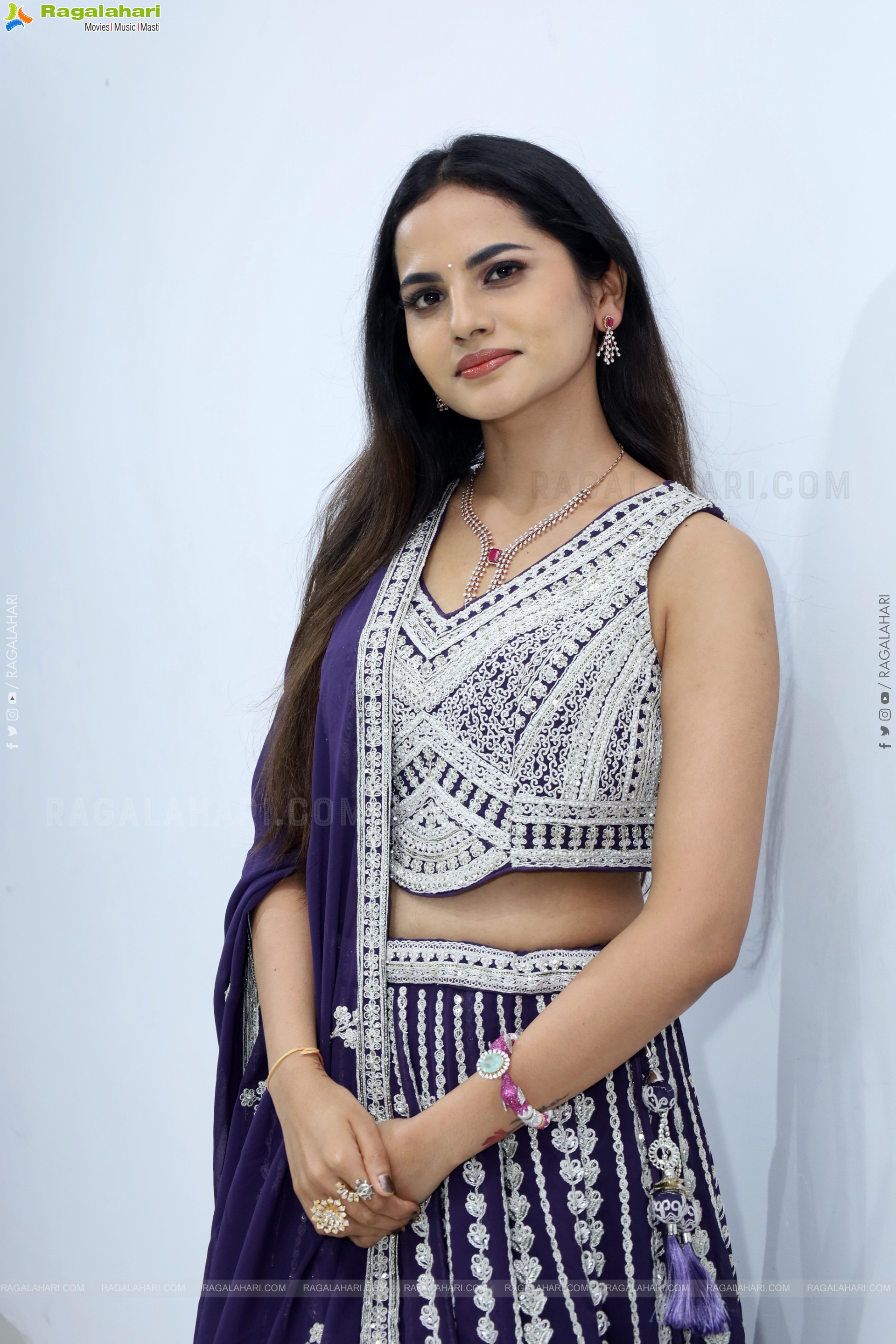 Priyanka Chowdary stills in Designer Lehenga Choli, HD Gallery