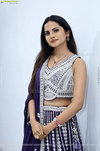Priyanka Chowdary stills in Designer Lehenga Choli