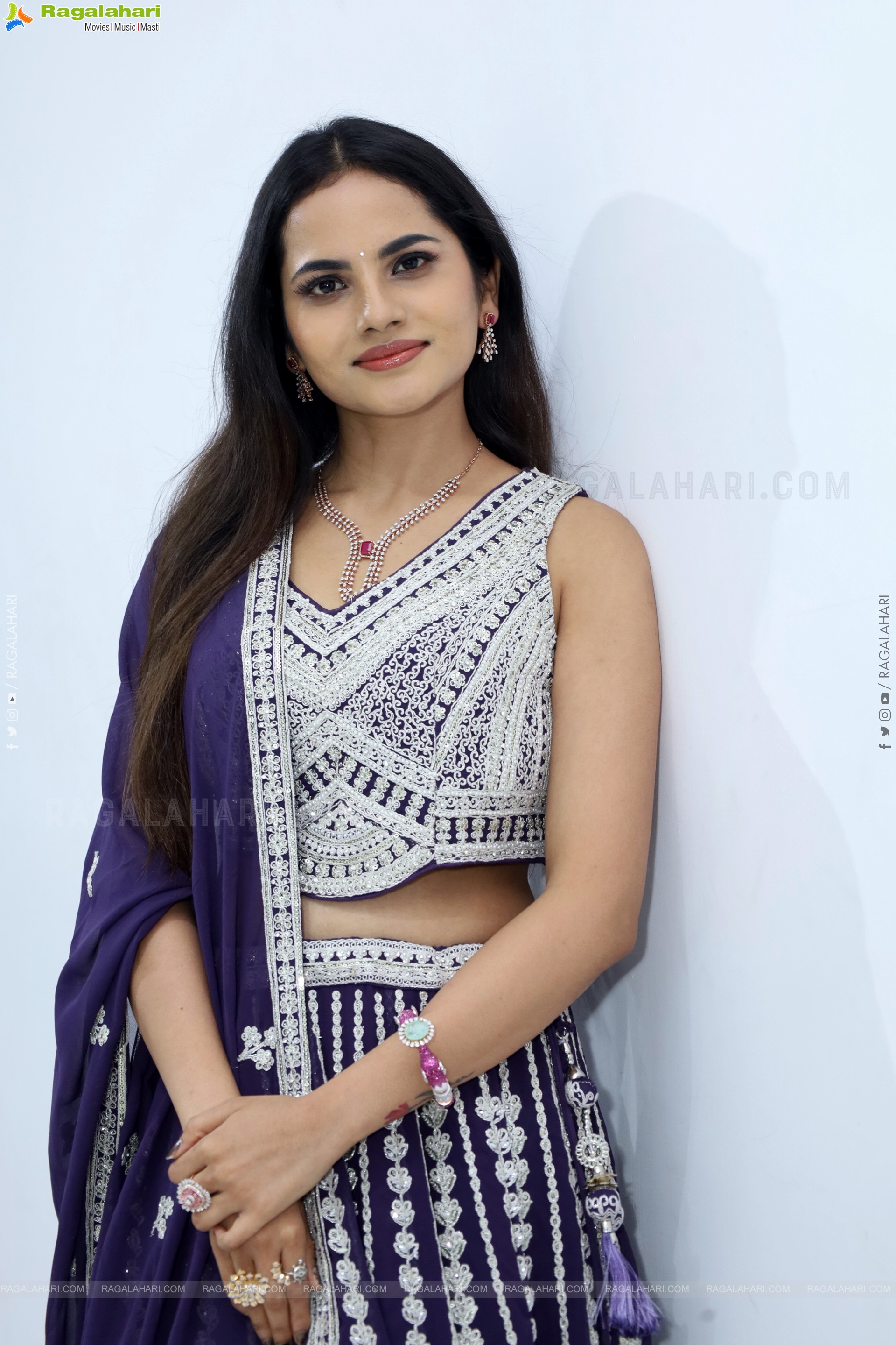 Priyanka Chowdary stills in Designer Lehenga Choli, HD Gallery