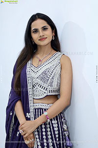 Priyanka Chowdary stills in Designer Lehenga Choli
