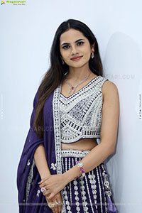 Priyanka Chowdary stills in Designer Lehenga Choli