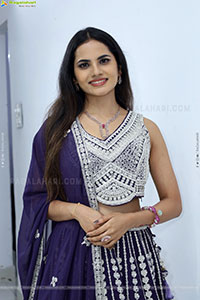 Priyanka Chowdary stills in Designer Lehenga Choli