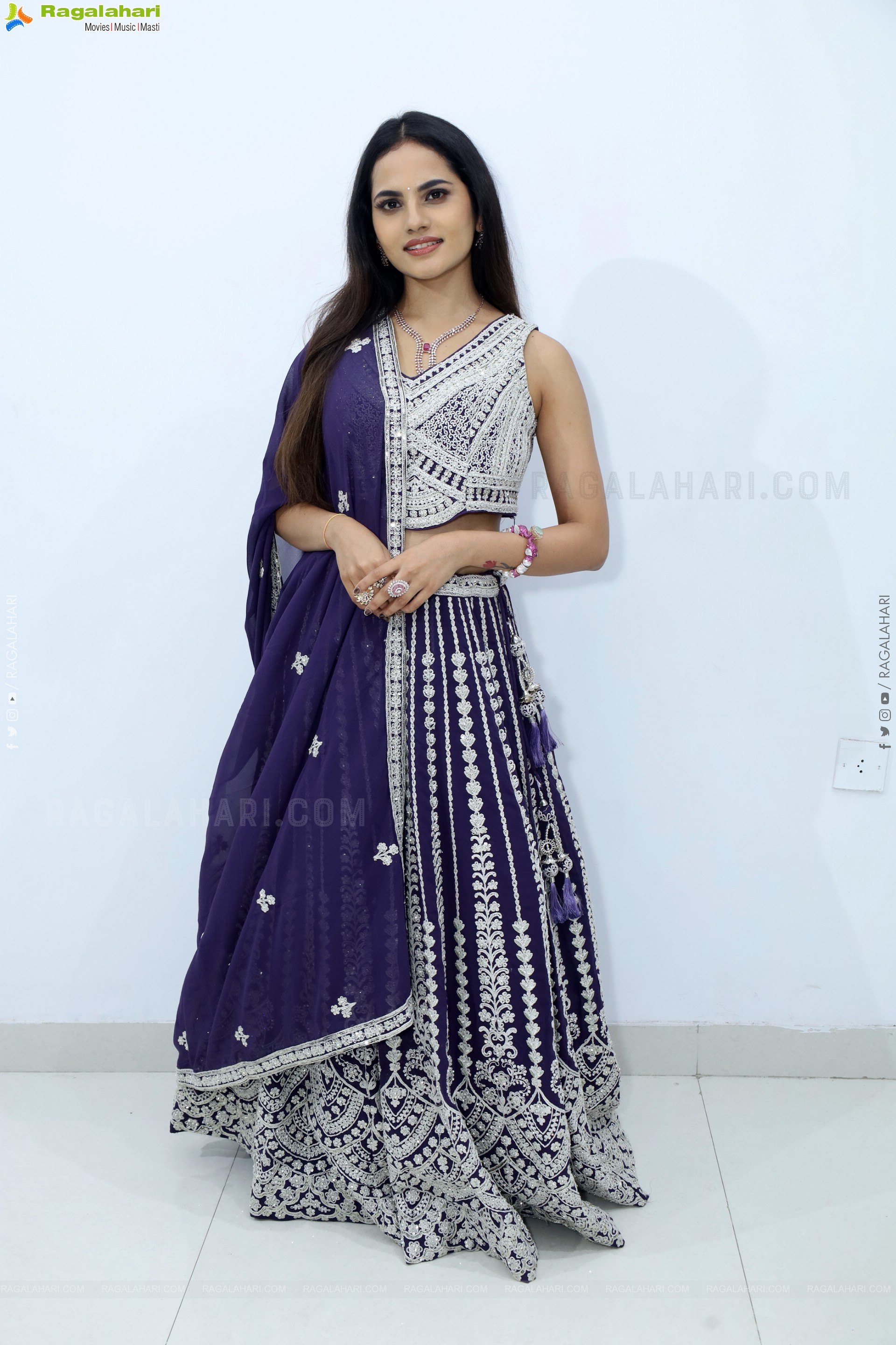 Priyanka Chowdary stills in Designer Lehenga Choli, HD Gallery