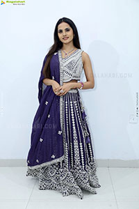 Priyanka Chowdary stills in Designer Lehenga Choli