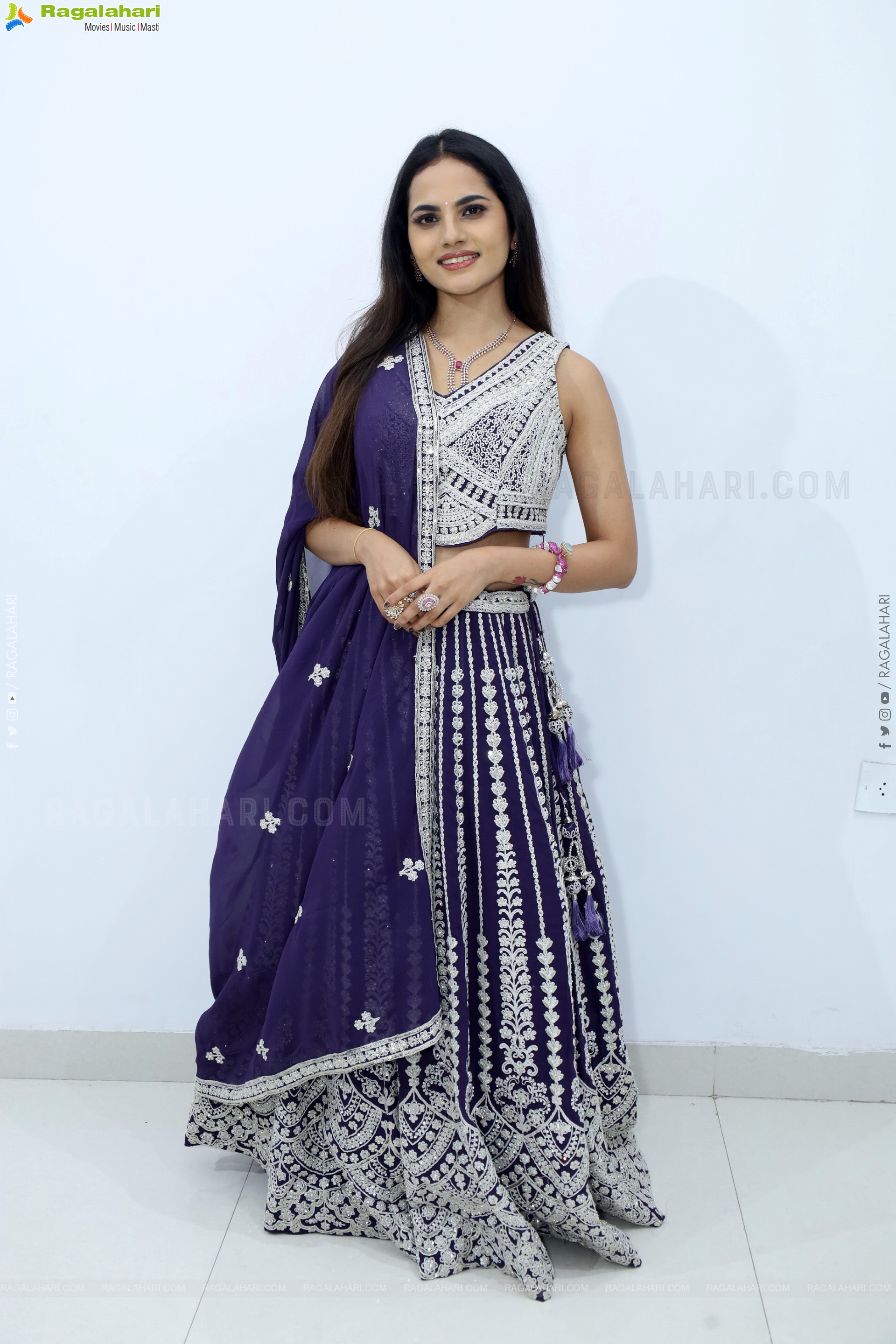 Priyanka Chowdary stills in Designer Lehenga Choli, HD Gallery