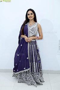 Priyanka Chowdary stills in Designer Lehenga Choli