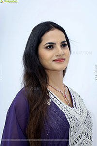 Priyanka Chowdary stills in Designer Lehenga Choli