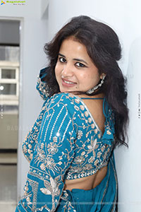Aashi Glam stills in Blue Lehenga Choli, HD Gallery