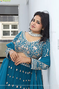 Aashi Glam stills in Blue Lehenga Choli, HD Gallery