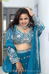 Aashi Glam stills in Blue Lehenga Choli, HD Gallery