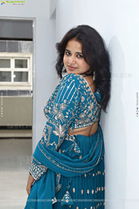 Aashi Glam stills in Blue Lehenga Choli, HD Gallery