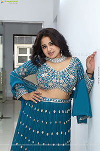 Aashi Glam stills in Blue Lehenga Choli, HD Gallery