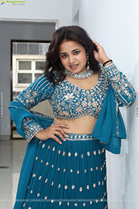 Aashi Glam stills in Blue Lehenga Choli, HD Gallery