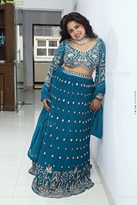 Aashi Glam stills in Blue Lehenga Choli, HD Gallery