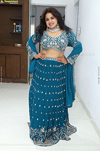 Aashi Glam stills in Blue Lehenga Choli, HD Gallery