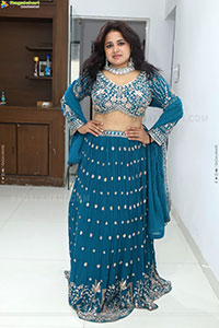 Aashi Glam stills in Blue Lehenga Choli, HD Gallery
