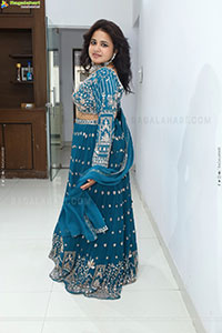 Aashi Glam stills in Blue Lehenga Choli, HD Gallery