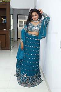 Aashi Glam stills in Blue Lehenga Choli, HD Gallery