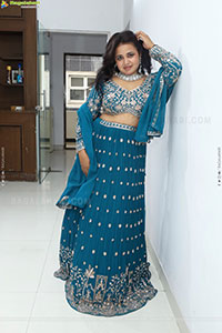 Aashi Glam stills in Blue Lehenga Choli, HD Gallery