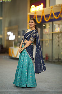 Jyothi Ramana Traditional stills in Half-Saree, HD Gallery