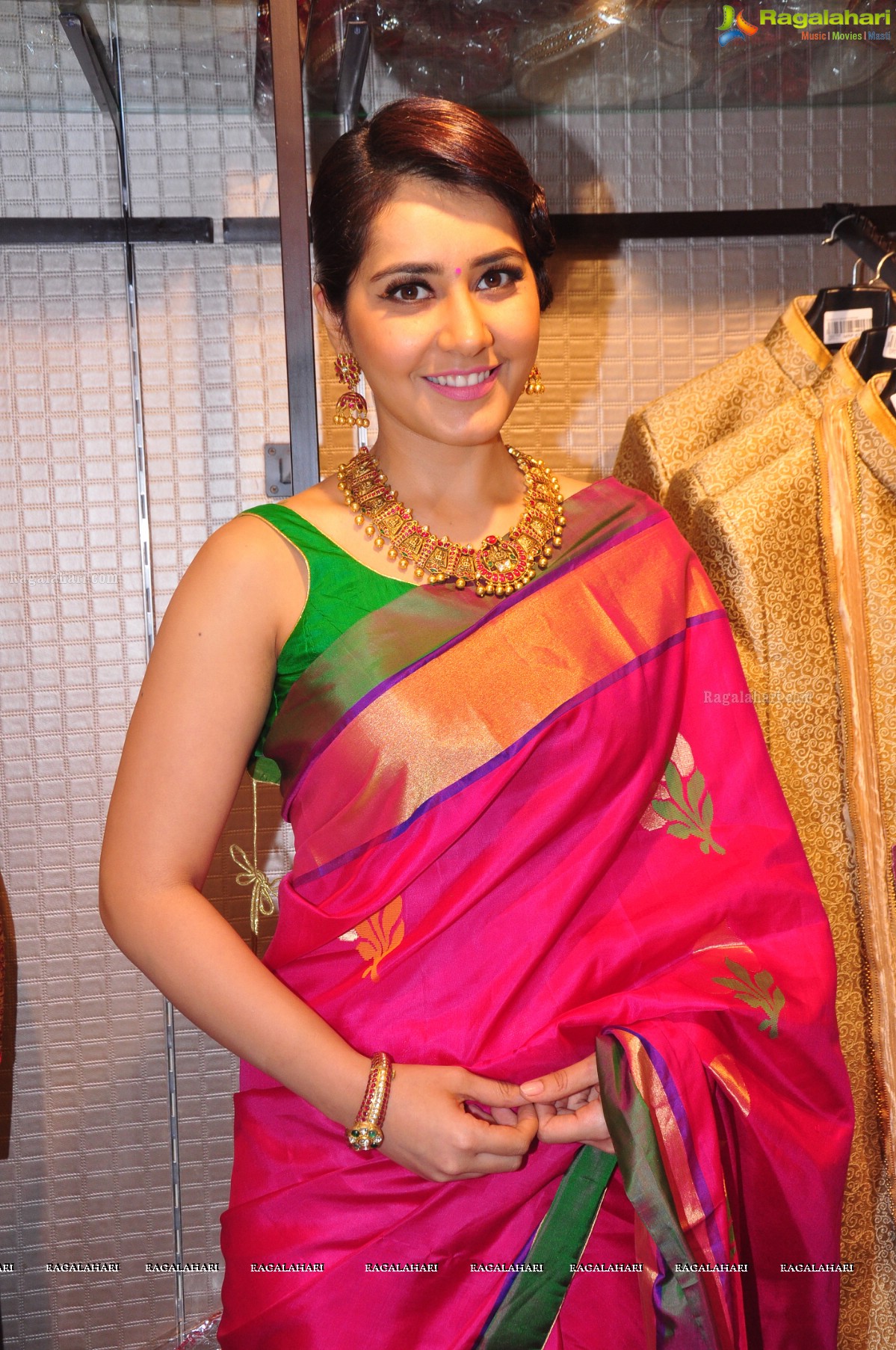 Raashi Khanna in Pattu Saree at RS Brothers Photos